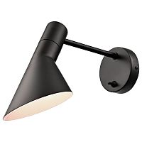 Бра с выключателем 487-021-01 Velante чёрный на 1 лампу, основание чёрное в стиле лофт современный для чтения