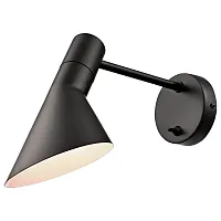 Бра с выключателем 487-021-01 Velante чёрный на 1 лампу, основание чёрное в стиле лофт современный для чтения Бра с выключателем 487-021-01 Velante чёрный на 1 лампу, основание чёрное в стиле лофт современный для чтения