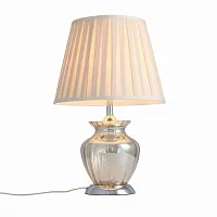 Настольная лампа ASSENZA SL967.104.01 St-Luce бежевая 1 лампа, основание хром стекло металл в стиле классический 