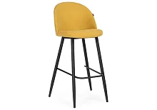 Барный стул Сондре горчичный / черный  504193 Woodville, жёлтый/велюр, ножки/металл/чёрный, размеры - ****500*600