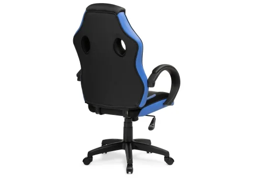 Кресло игровое Kard black / blue 15250 Woodville, синий/искусственная кожа, ножки/пластик/чёрный, размеры - *1210***620*690 фото 5