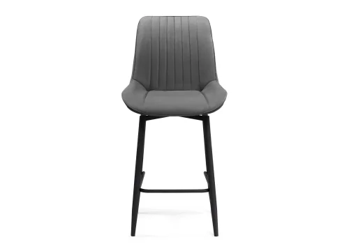 Полубарный стул Седа К крутящийся темно-серый / черный 520601 Woodville, латте/велюр, ножки/металл/чёрный, размеры - ****500*580 фото 2