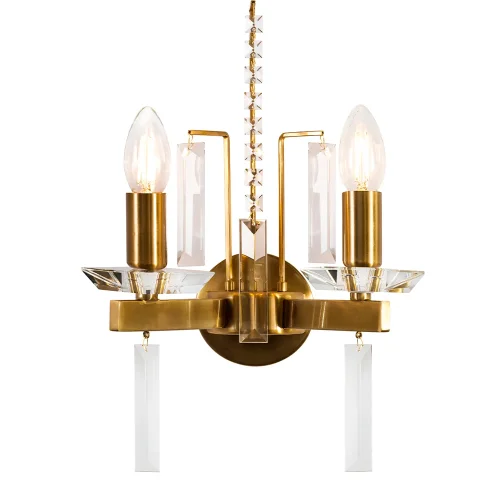 Бра MARRON AP2 BRASS Crystal Lux без плафона на 2 лампы, основание латунь в стиле современный фото 3