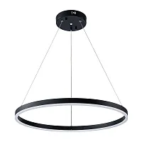 Светильник подвесной LED с пультом Siren A2548SP-45BK Arte Lamp чёрный на 1 лампу, основание чёрное в стиле минимализм хай-тек современный кольца