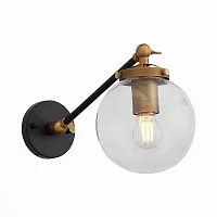 Бра лофт Varieta SL234.411.01 ST-Luce прозрачный 1 лампа, основание золотое чёрное в стиле лофт 