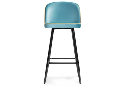 Барный стул Zefir tiffany 15050 Woodville, голубой/велюр, ножки/металл/чёрный, размеры - ****480*500 фото 2