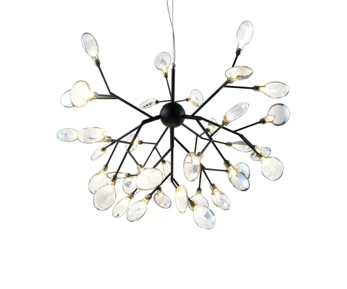 Люстра подвесная Ветта 07521-36,19(21) Kink Light прозрачная на 36 ламп, основание чёрное в стиле флористика современный ветви