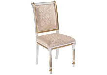 Деревянный стул Рембрандт молочный с золотой патиной 406093 Woodville, бежевый/ткань, ножки/массив бука/молочный, размеры - ****470*530