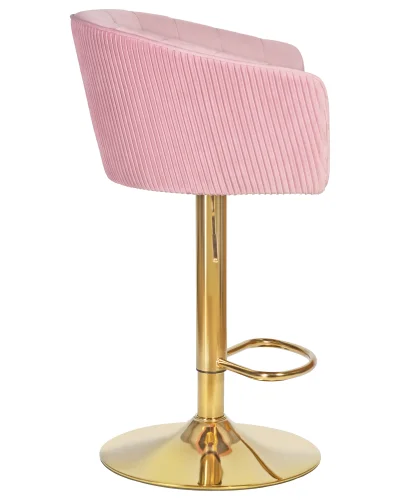 Стул барный  5025_GoldBase-LM DARCY GOLD, цвет сиденья розовый велюр (1922-16), цвет основания золото Dobrin, розовый/велюр, ножки/металл/золотой, размеры - 860*1070***510*460 фото 3
