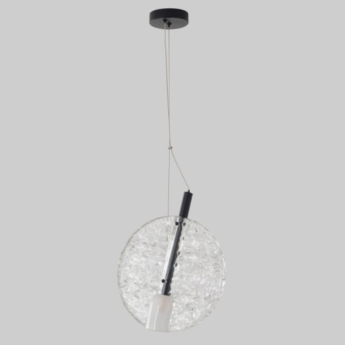 Светильник подвесной FROZEN SP1 BLACK Crystal Lux прозрачный на 1 лампу, основание чёрное в стиле современный фото 2