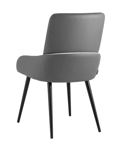 Стул Мюнхен экокожа серая велюр серый УТ000035940 Stool Group, серый/экокожа, ножки/металл/чёрный, размеры - ****530*580 фото 6