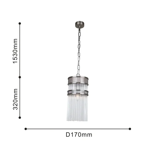 Светильник подвесной Turris 4201-1P Favourite прозрачный 1 лампа, основание никель в стиле классический  фото 3