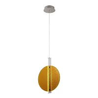 Светильник подвесной LED Фрайталь 663012201 DeMarkt жёлтый 1 лампа, основание никель в стиле современный 
