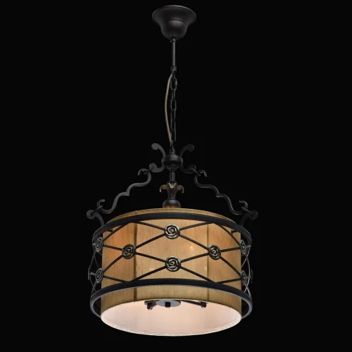 Светильник подвесной Айвенго 669011304 Chiaro жёлтый 4 лампы, основание коричневое в стиле ковка кантри  фото 2