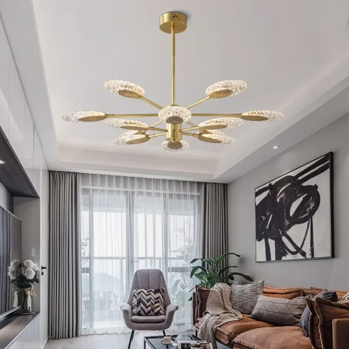 Люстра потолочная CERES L12 193252-23 ImperiumLoft прозрачная на 12 ламп, основание латунь в стиле современный фото 6 Люстра потолочная CERES L12 193252-23 ImperiumLoft прозрачная на 12 ламп, основание латунь в стиле современный фото 6