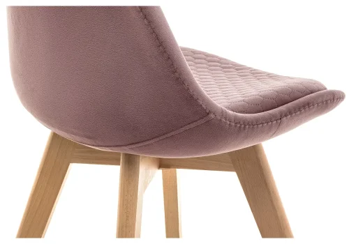Деревянный стул Bonuss light purple / wood 15322 Woodville, фиолетовый/велюр, ножки/массив бука/натуральный, размеры - ****500*560 фото 5