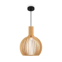Светильник подвесной Roots MOD194PL-01W Maytoni бежевый на 1 лампу, основание чёрное в стиле современный кантри 