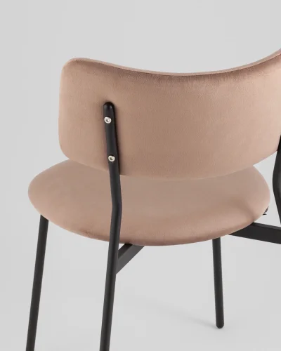 Стул Амелия велюр коричневый УТ000039954 Stool Group, коричневый/велюр, ножки/металл/чёрный, размеры - *780**** фото 3