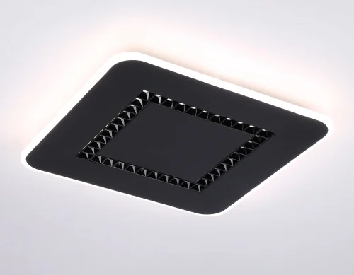 Светильник потолочный LED с пультом FL51419 Ambrella light чёрный 1 лампа, основание чёрное в стиле современный хай-тек квадраты фото 2