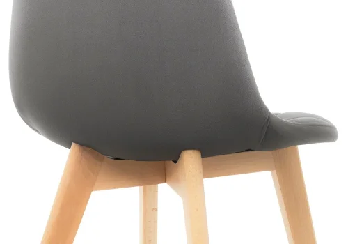 Деревянный стул Filip dark gray / wood 15101 Woodville, серый/велюр, ножки/массив бука дерево/натуральный, размеры - ****460*530 фото 9