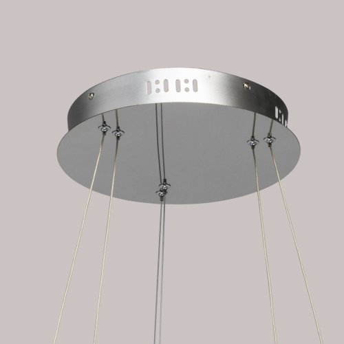 Люстра подвесная LED с пультом Гослар 498014302 Chiaro прозрачная янтарная на 1 лампа, основание хром в стиле современный с пультом кольца фото 3