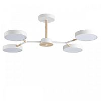 Люстра потолочная LED Brad 5652/72CL Lumion белая на 1 лампа, основание коричневое белое в стиле минимализм 