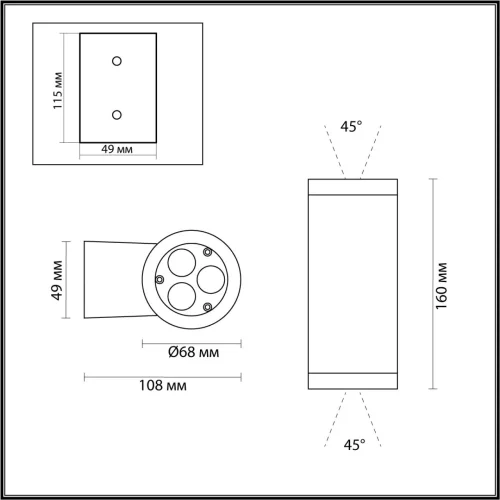 Настенный светильник уличный LED Long 7071/16WL Odeon Light уличный IP65 чёрный на 1 лампу, плафон чёрный в стиле минимализм LED фото 5