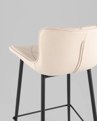 Стул барный Vault, экокожа, светло-серый УТ000039349 Stool Group, серый/экокожа, ножки//чёрный, размеры - ****480*520 фото 3