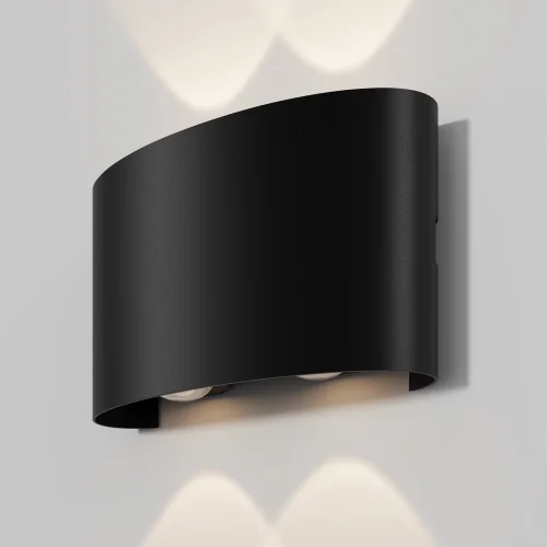 Настенный светильник уличный LED Strato O417WL-L4B3K Maytoni уличный IP54 чёрный на 1 лампу, плафон чёрный в стиле современный LED