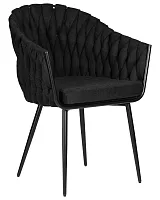 Стул обеденный  9691-LM MATILDA, цвет сиденья черная ткань (LAR 275-50), цвет основания черный Dobrin, чёрный/ткань, ножки/металл/чёрный, размеры - ****620*560