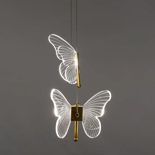 Светильник подвесной LED Darcy A2187SP-2GO Arte Lamp прозрачный 1 лампа, основание золотое в стиле современный бабочки фото 2