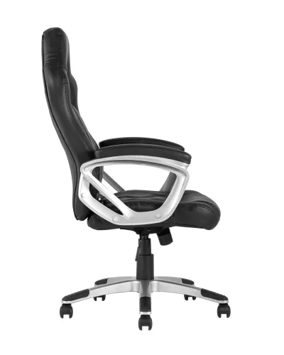 Кресло спортивное TopChairs Continental, черное УТ000004571 Stool Group, чёрный/экокожа, ножки/металл/хром, размеры - ****640*650 фото 2