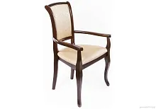 Кресло Murano тобакко 1130 Woodville, бежевый золотой/ткань, ножки/массив гевеи дерево/коричневый, размеры - ****610*