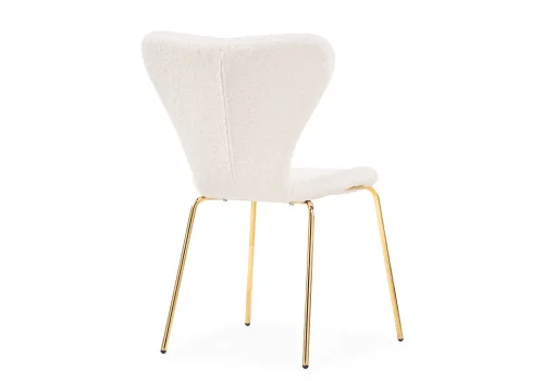 Стул на металлокаркасе Solo white / gold 15598 Woodville, белый/букле, ножки/металл/золотой, размеры - ****520*550 фото 5