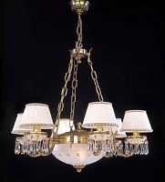 Люстра подвесная  L 4761/6+2 Reccagni Angelo белая на 8 ламп, основание золотое в стиле классический 