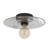 Светильник потолочный Lintmill 44028 Eglo серый на 1 лампу, основание чёрное в стиле лофт современный 