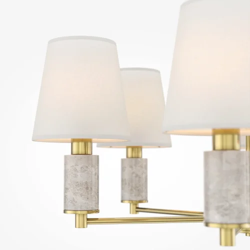 Люстра на штанге Lira MOD483PL-06BS Maytoni белая на 6 ламп, основание латунь в стиле современный фото 3