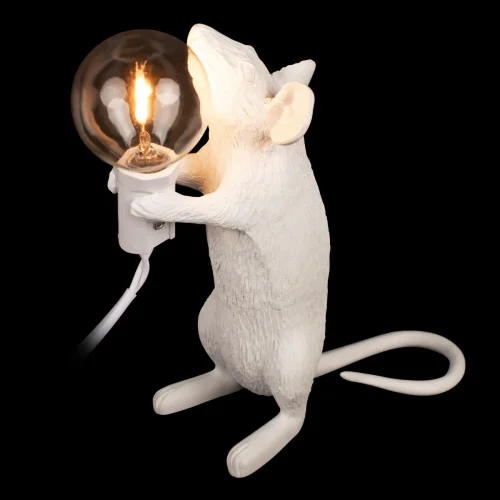 Настольная лампа Mouse 10313 White LOFT IT без плафона 1 лампа, основание белое смола в стиле современный  фото 6