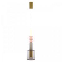 Светильник подвесной Verona 6504/1 Lumion серый розовый 1 лампа, основание бронзовое в стиле современный 