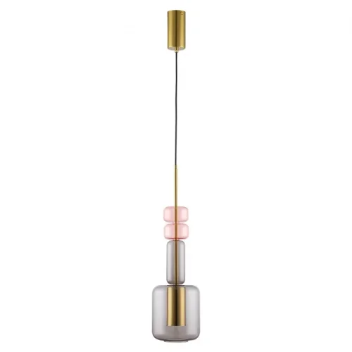 Светильник подвесной Verona 6504/1 Lumion серый розовый 1 лампа, основание бронзовое в стиле современный 