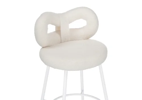Полубарный стул Forex white 15676 Woodville, белый/букле, ножки/металл/белый, размеры - ****460*500 фото 6