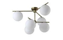 Люстра потолочная FELIZ SP-PL6 BRONZE/WHITE Crystal Lux белая на 6 ламп, основание бронзовое в стиле современный шар