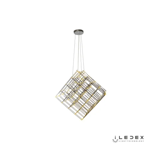 Светильник подвесной LED Stratosphere FQ-800-125 CR iLedex хром 1 лампа, основание хром в стиле хай-тек современный куб