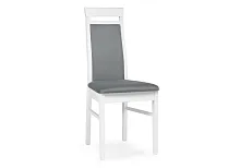 Деревянный стул Амиата серый / белый 528936 Woodville, серый/велюр, ножки/дерево массив березы/белый, размеры - ****450*500