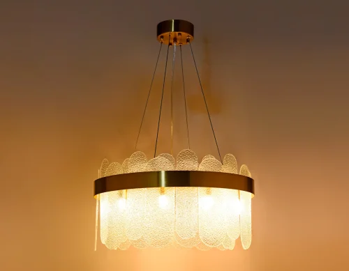 Люстра подвесная Traditional TR5333 Ambrella light прозрачная на 10 ламп, основание золотое в стиле классический  фото 3