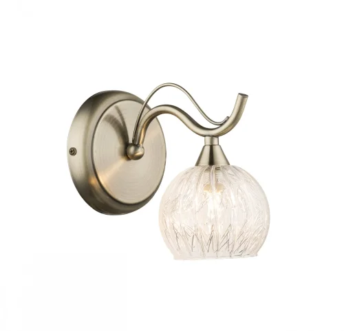 Бра 60212W Globo белый прозрачный на 1 лампу, основание бронзовое в стиле современный 