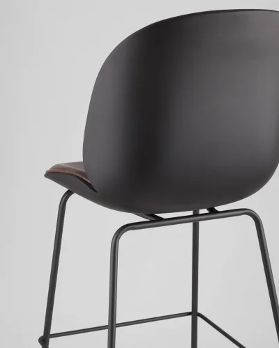 Стул барный Турин со спинкой, коричневый экокожа, черные ножки УТ000001768 Stool Group, коричневый/экокожа, ножки/металл/чёрный, размеры - ****460*540 фото 7