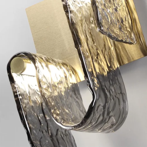 Бра LED Flow 5106/11WL Odeon Light дымчатый серый на 1 лампу, основание золотое в стиле арт-деко современный фото 5