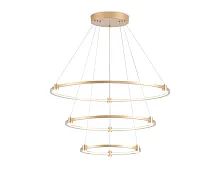 Люстра подвесная LED FL5516 Ambrella light золотая на 1 лампа, основание золотое в стиле современный хай-тек кольца