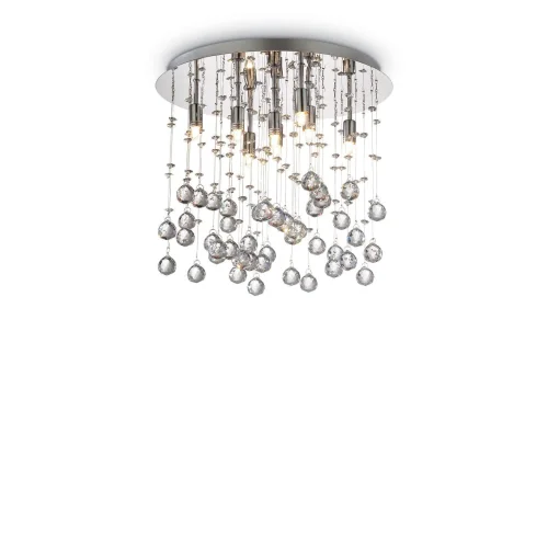Люстра потолочная MOONLIGHT PL8 CROMO Ideal Lux прозрачная на 8 ламп, основание хром в стиле современный  фото 2